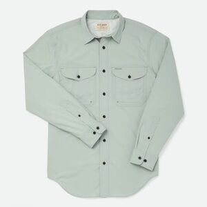 Filson Twin Lakes Sport Shirt Long Sleeve Hiking Shirt Flintstone Green/Gray XS